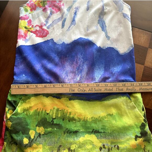 Desigual Fitted Woman Uneven Japanese Print Stretch Dress/Skort XS - Picture 8 of 11